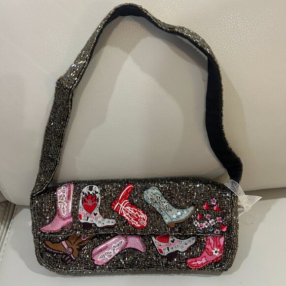 Handcrafted in India Beaded Bag Western Cowboy Boots New Release Tik Tok Viral - Picture 1 of 6